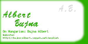 albert bujna business card